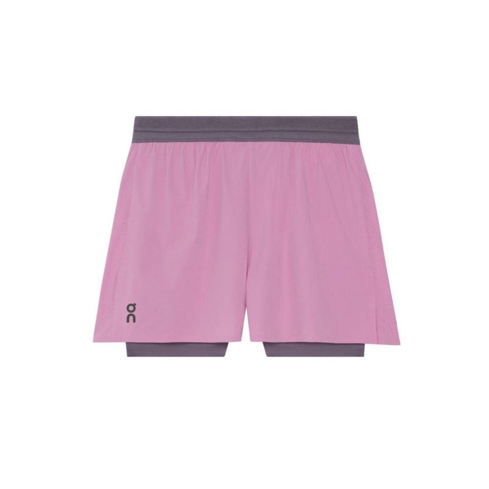 On Running Womens/Ladies Performance 2 in 1 Running Shorts / Gray/Pink